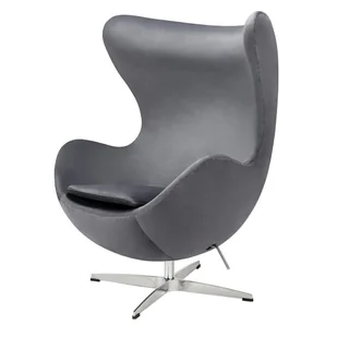 King Home Fotel EGG CLASSIC VELVET ciemny szary - welur, podstawa chromowana JH-026.DGREY.71 [11783639] - Fotele - miniaturka - grafika 1