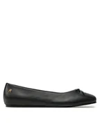 Baleriny - Tommy Hilfiger Baleriny Ballerina Leather Flat Bow FW0FW08359 Czarny - miniaturka - grafika 1
