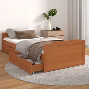 Lumarko Rama łóżka z szufladami, miodowy brąz, sosnowa, 90 x 200 cm - Łóżka - miniaturka - grafika 1