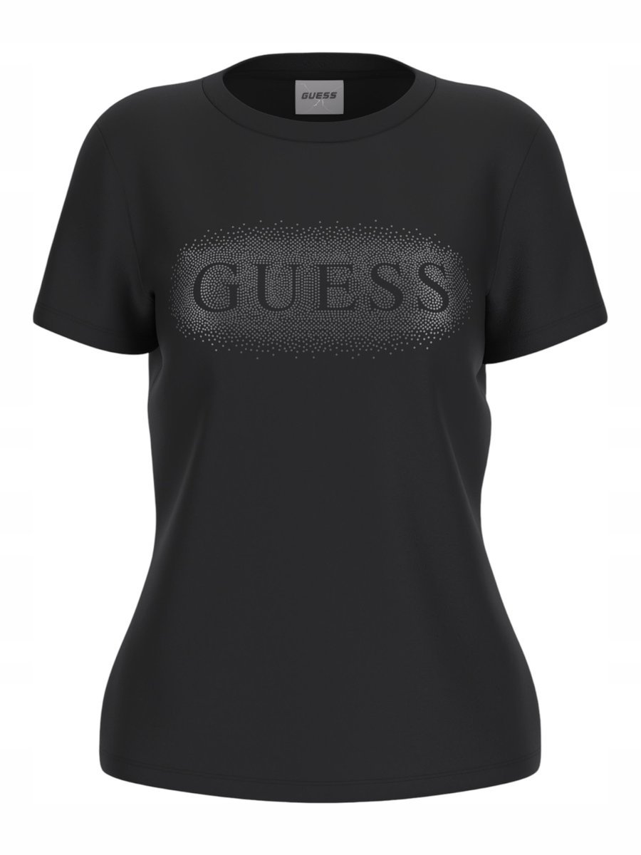 GUESS KOSZULKA DAMSKA T-SHIRT INGRID SS T-SHIRT CZARNA r.S