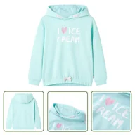 Bluzy dla dziewczynek - Bluza dziecięca z kapturem - błękitna - 116 - Bluza Dziewczęca - miniaturka - grafika 1