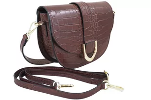 Listonoszka damska croco - Brązowa - Torebki damskie - miniaturka - grafika 3