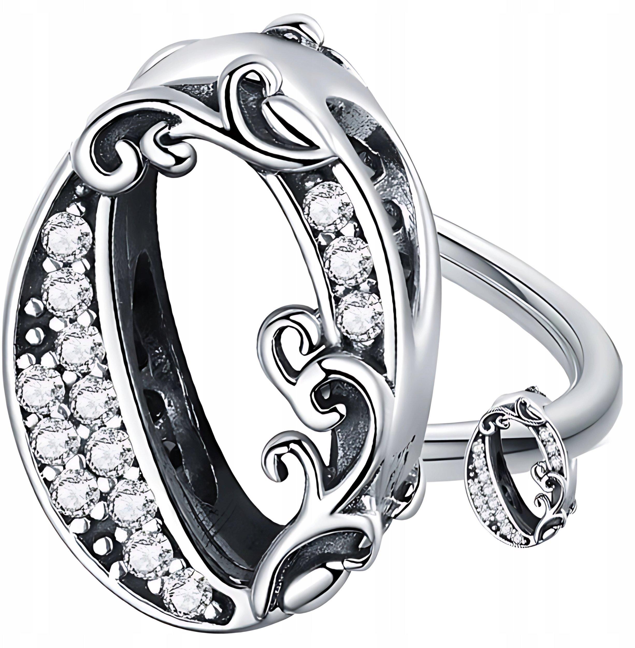 Ivybands CHARMS CYFRA ZERO 0 koralik srebro pr 925 cyrkonie kryształki liczba