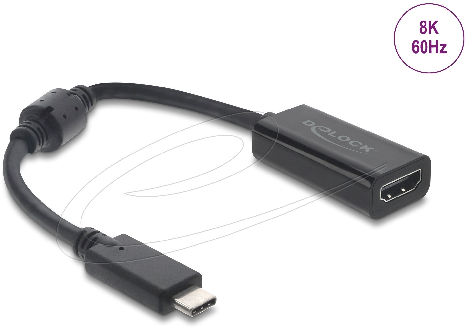 Adapter AV Delock USB Type-C Adapter do HDMI DP Alt Mode 8K 60 Hz z HDR i HDCP czarny