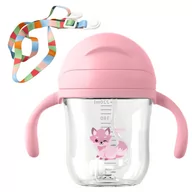 Kubki dla dzieci - Kubek ze słomką obciążoną do nauki picia, bidon Sippy - kolor różowy - miniaturka - grafika 1