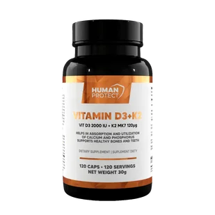 Human Protect Vitamin D3 + K2 120softgels Witamina D3 K2 - Witaminy i minerały - miniaturka - grafika 1