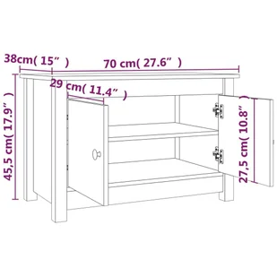 Lumarko Szafka na buty, 70x38x45,5 cm, lite drewno sosnowe - Szafki na buty - miniaturka - grafika 10