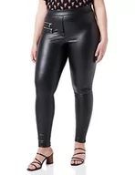 Legginsy - ONLY CARMAKOMA Women's CARSIMONE damskie legginsy ze sztucznej skóry OTW, czarne, 42 - miniaturka - grafika 1
