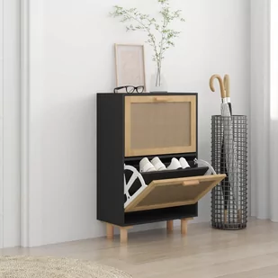 Lumarko Szafka na buty, czarna, 52x25x80 cm, materiał drewnopochodny - Szafki na buty - miniaturka - grafika 1