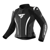 Odzież motocyklowa - SHIMA Miura 2.0 kurtka motocyklowa, skórzana, damska kurtka sportowa z tyłu, łokcie, ochraniacze na ramiona, perforowana skóra, do 2-częściowego garnituru (40, czarno-biała) - miniaturka - grafika 1