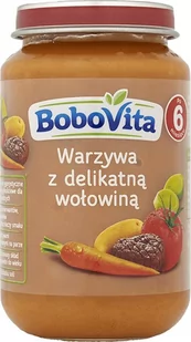 BOBOVITA Obiadek Warzywa z delikatną wołowiną - bez glutenu, soli, mleka i dodatków - Dania dla dzieci - miniaturka - grafika 1