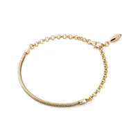 Bransoletki - Bransoletka baza do beadsów i charmsów, srebro 925 : Srebro - kolor pokrycia - Pokrycie żółtym 18K złotem - miniaturka - grafika 1