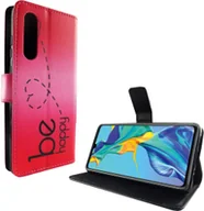 Etui i futerały do telefonów - Etui na telefon Huawei P30 z klapką i kieszenią na kartę Be Happy Pink - miniaturka - grafika 1