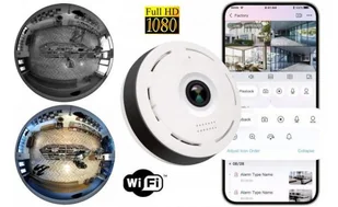 Kamera Panoramiczna WiFi FHD UFO 360°, Szerokokątna, Podgląd na Żywo Cały Świat, Nagrywanie, Czujnik - Minikamery i aparaty szpiegowskie - miniaturka - grafika 1