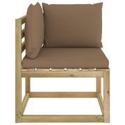 vidaXL Moduł sofy narożnej z poduszkami impregnowane drewno 3065171