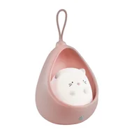 Lampy stojące - Lampka silikonowa LED Sanico Goldlux, Kitty, różowo-biała, z czujnikiem PIR - miniaturka - grafika 1