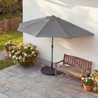 Parasole ogrodowe - Parasol półokrągły Parla, parasol balkonowy, UV 50+ poliester/aluminium 3 kg ~ 270 cm antracytowy z podstawą - miniaturka - grafika 1
