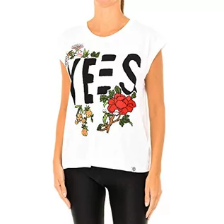 Koszulki i topy damskie - Desigual T-shirt damski Ts_yes, biały (Blanco 1000), S - grafika 1