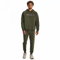 Spodnie sportowe męskie - Męskie spodnie dresowe Under Armour UA Rival Fleece Joggers - khaki - UNDER ARMOUR - miniaturka - grafika 1