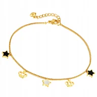 Bransoletki - Bransoletka na Nogę Kostkę Złota Gwiazdki Korony Stal Bransoletki Trusky - miniaturka - grafika 1