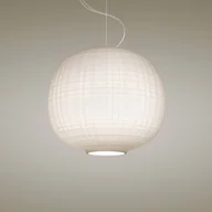 Lampy sufitowe - Foscarini Lampa wisząca designerska Tartan, możliwość ściemniania, biały / opal, salon / jadalnia, szkło, design - miniaturka - grafika 1
