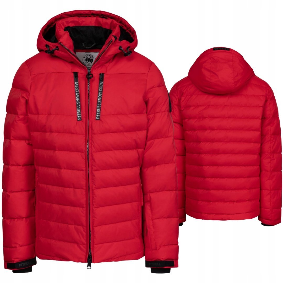 PITBULL WEST COAST KURTKA MĘSKA ZIMOWA Z KAPTUREM CRESTLINE CZERWONA 3XL