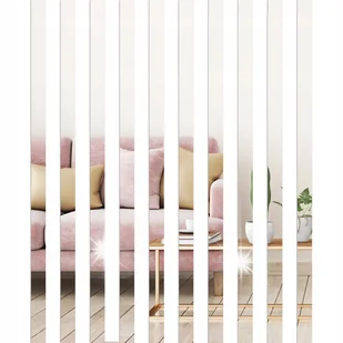 NAKLEJKI ŚCIENNE LUSTRZANE PASY SREBRNE LUSTRO NAKLEJANE PRZYKLEJANE x10 - Lustra - miniaturka - grafika 1