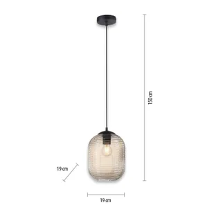 Paul Neuhaus Lampa wisząca art deco czarna z bursztynowym szkłem - Chris - Lampy sufitowe - miniaturka - grafika 4