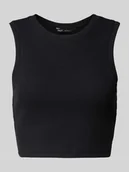 Koszulki i topy damskie - Top krótki o kroju slim fit z mieszanki bawełny model ‘VILMA’ - miniaturka - grafika 1