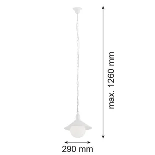 Argon Lampa wisząca zewnętrzna Enduro, biała, stal, szkło, IP44, E27 - Lampy ogrodowe - miniaturka - grafika 1