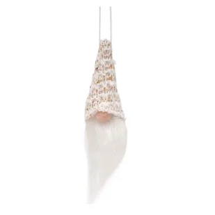 HOME & STYLING COLLE, ZAWIESZKA DEKORACYJNA MIKOŁAJ 11CM CEKINY BIAŁY - Ozdoby bożonarodzeniowe - miniaturka - grafika 1