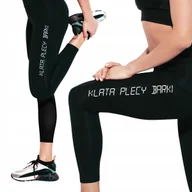 Legginsy - LEGGINSY Damskie Sportowe Czarne Różne WZORY S/M - miniaturka - grafika 1