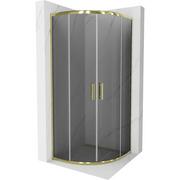Kabiny prysznicowe - Mexen Rio kabina prysznicowa półokrągła 90x90 cm, grafit, złota - miniaturka - grafika 1