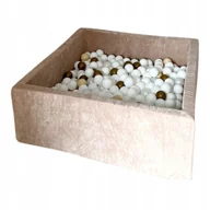 Suche baseny - Suchy basen z piłeczkami 400szt kwadrat velvet beż - DOWOLNY MIX - miniaturka - grafika 1