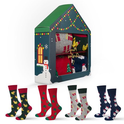 Skarpetki Świąteczne w Domku 4-pak - 40-45