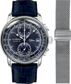 Zegarki męskie - Zestaw męski ZEPPELIN 8670M-3_SET granatowy klasyczny dodatkowy pasek - miniaturka - grafika 1