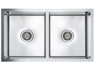 Zlewozmywaki - Srebrny dwukomorowy zlewozmywak B1-B02 - miniaturka - grafika 1