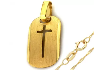Złoty komplet biżuterii 333 blaszka krzyż chrzest - Zestawy biżuterii dla kobiet - miniaturka - grafika 1