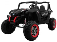 Pojazdy elektryczne dla dzieci - Buggy SuperStar dla dzieci Czarny + MP4 + Napęd 4x4 + Pilot + Bagażnik + LED + Blokada drzwi - miniaturka - grafika 1