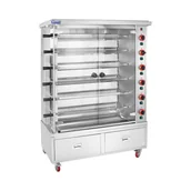 Inne urządzenia gastronomiczne - Royal Catering rożen gazowy do kurczaka 6 szpikulców oświetlenie, kółka i 2 szuflady - Rożny do kurczaka - miniaturka - grafika 1