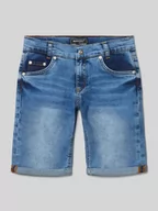 Spodnie i spodenki dla chłopców - Szorty jeansowe z przyszytymi mankietami nogawek - miniaturka - grafika 1