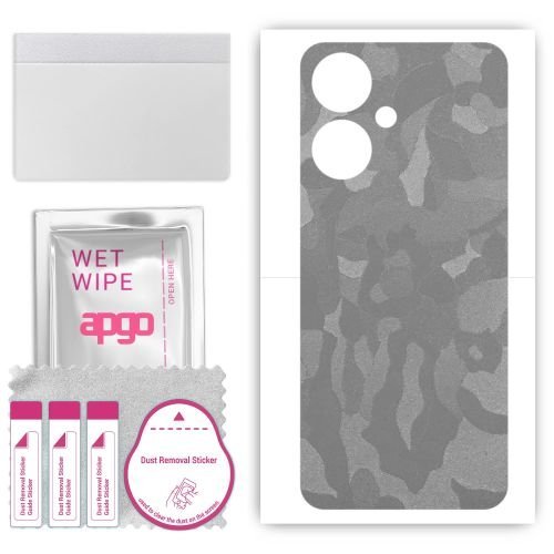 folia naklejka skórka strukturalna na TYŁ do Xiaomi Poco F6 - Moro Camo Srebrny - apgo SKINS