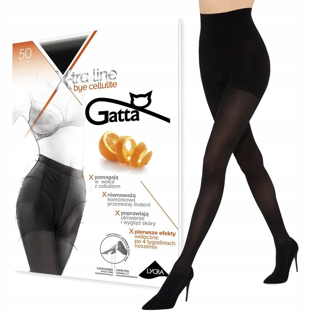 Czarne RAJSTOPY GATTA Bye Cellulite 50 DEN r. 3