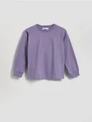 Bluzki dla chłopców - Reserved - Bawełniany longsleeve - fioletowy - miniaturka - grafika 1