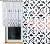 Firany - Firana Żakardowa Adrianna 200X100Cm Prosta W Kwiaty (Gotowa) Z Obszyciem - miniaturka - grafika 1