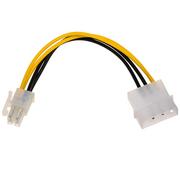 Kable komputerowe i do monitorów - Molex Kabel zasilający Akyga AK-CA-12 ( P4 F-M PVC 0,15m czarno-żółty ) KABAKGZAW0005 [5273286] - miniaturka - grafika 1