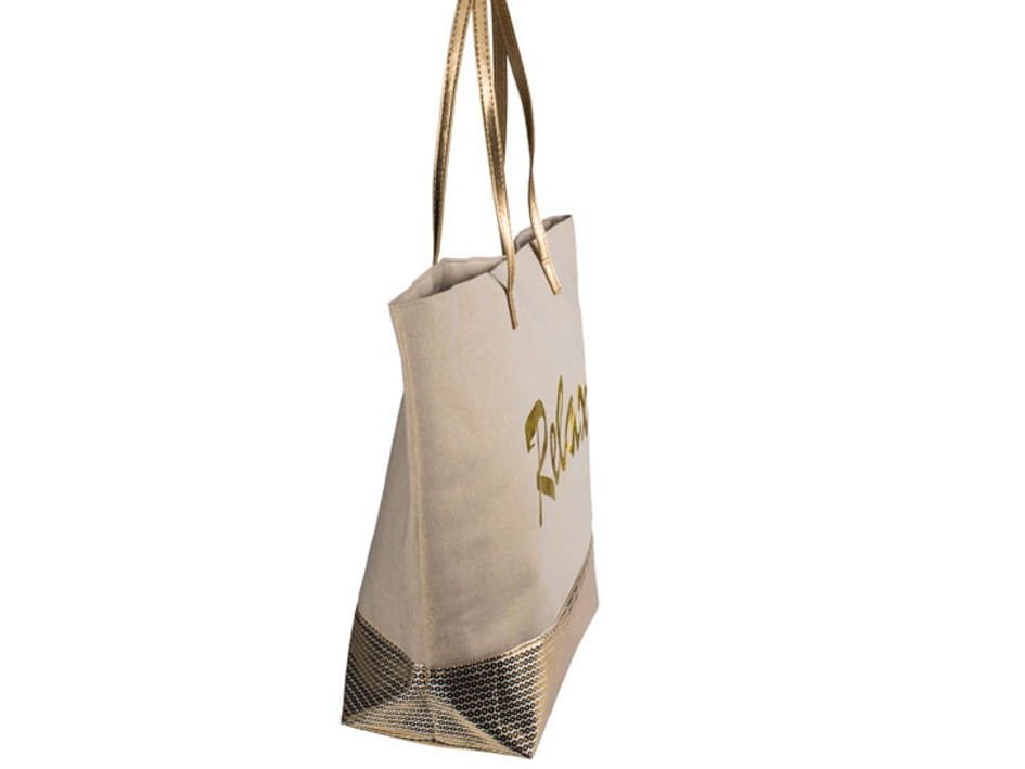 TORBA na ramię shopper Relax TOREBKA ZŁOTA SREBRNA