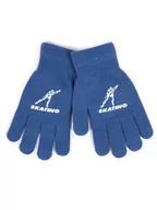 Rękawiczki dla dzieci - Rękawiczki chłopięce pięciopalczaste niebieskie SKATING 18 cm - miniaturka - grafika 1