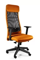 Fotele i krzesła biurowe - Fotel biurowy, ergonomiczny, Ares Mesh, czarny, mandarin - miniaturka - grafika 1