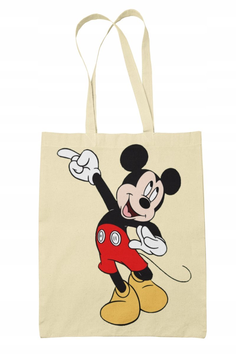 Torba Shopper-materiał-na ramie-myszka miki-prezen